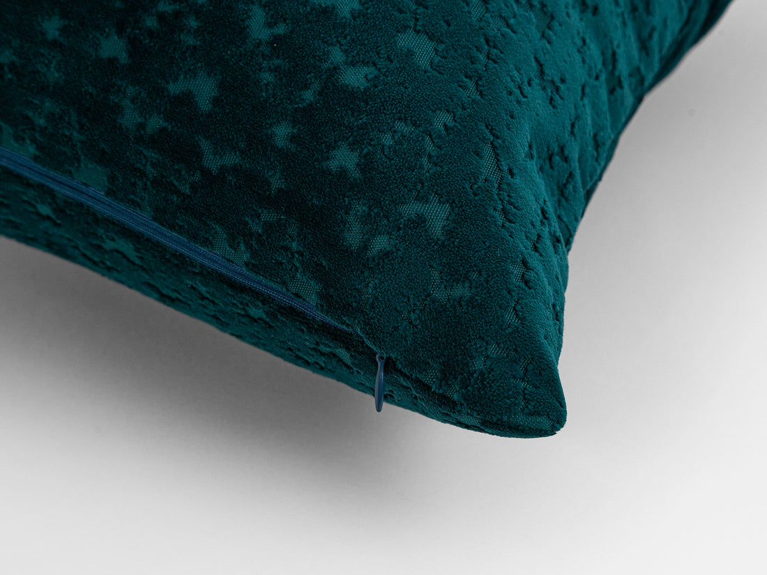 Dark Teal Cut Velvet Pillow Cover