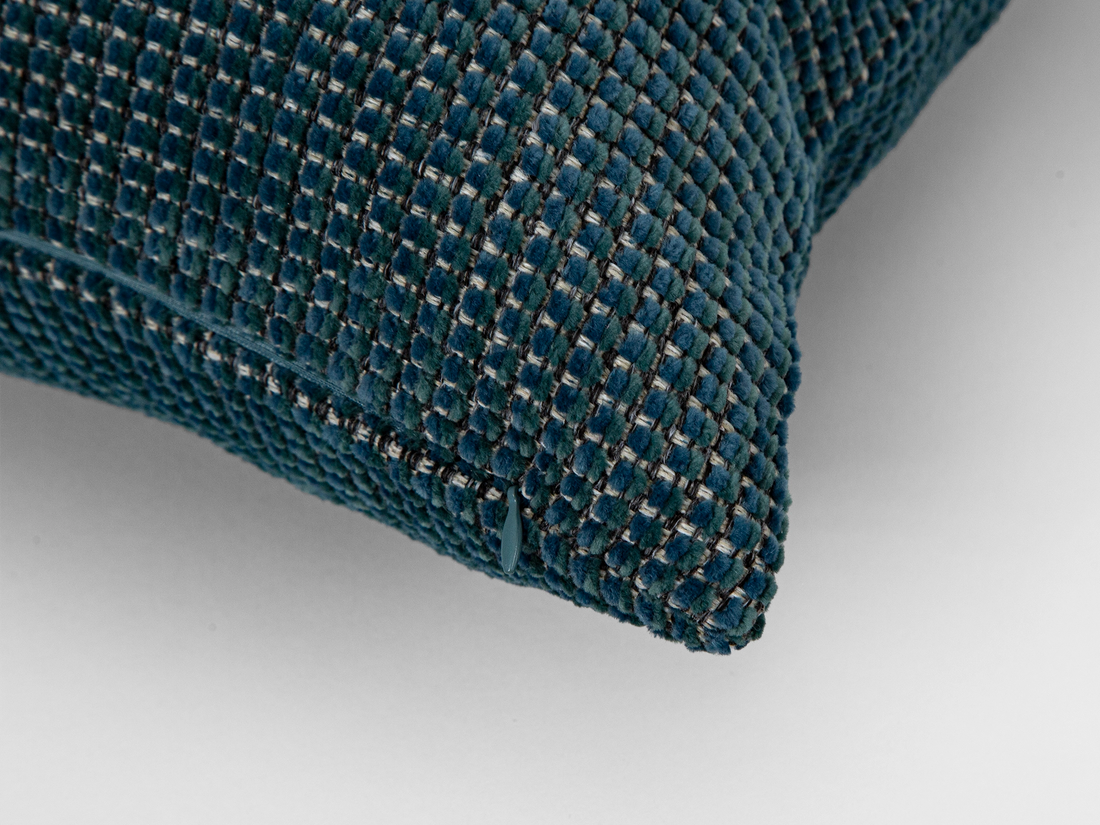 Dark Teal Woven Pillow Cover