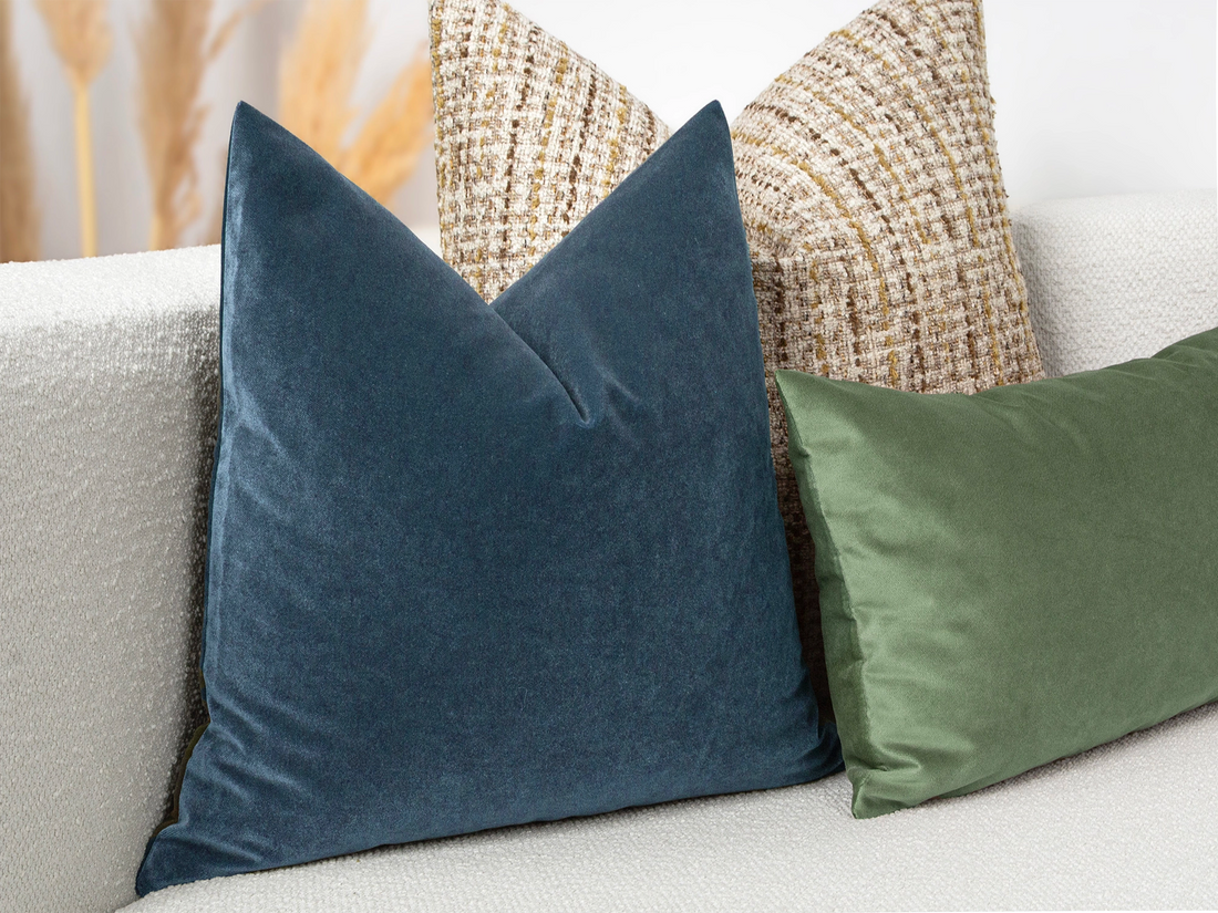 Dark Dusty Blue Velvet Pillow Cover