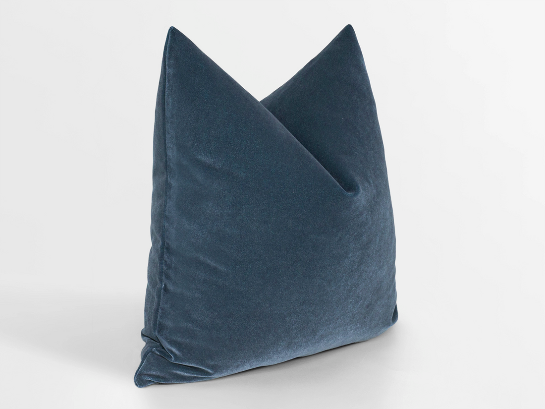 Dark Dusty Blue Velvet Pillow Cover