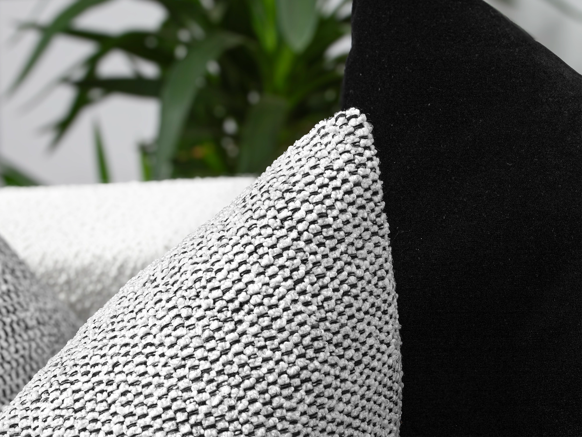 Off White and Black Woven Pillow Cover
