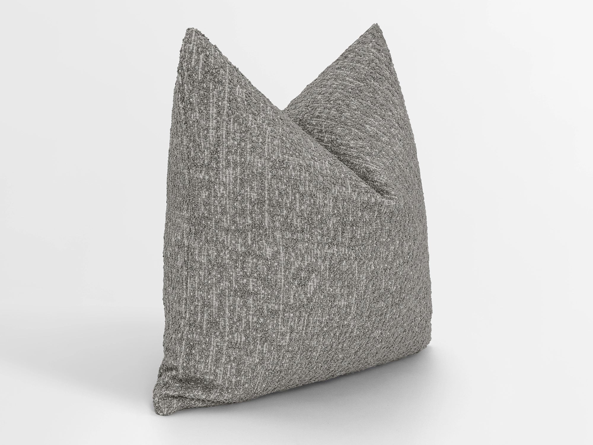 Gray Textured Boucle Pillow Cover