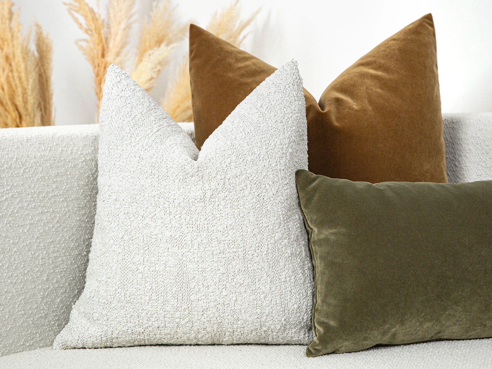 White Boho Boucle Pillow Cover