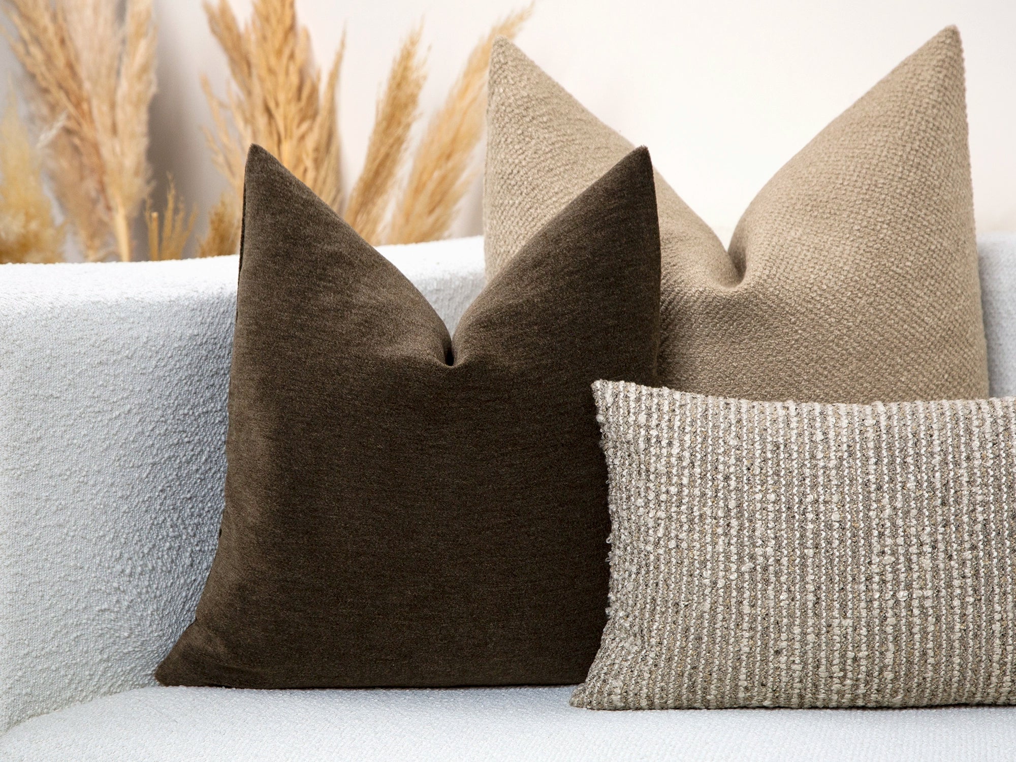 Deep Bark Mohair Velvet Pillow Cover