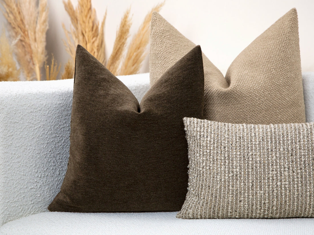 Deep Bark Mohair Velvet Pillow Cover