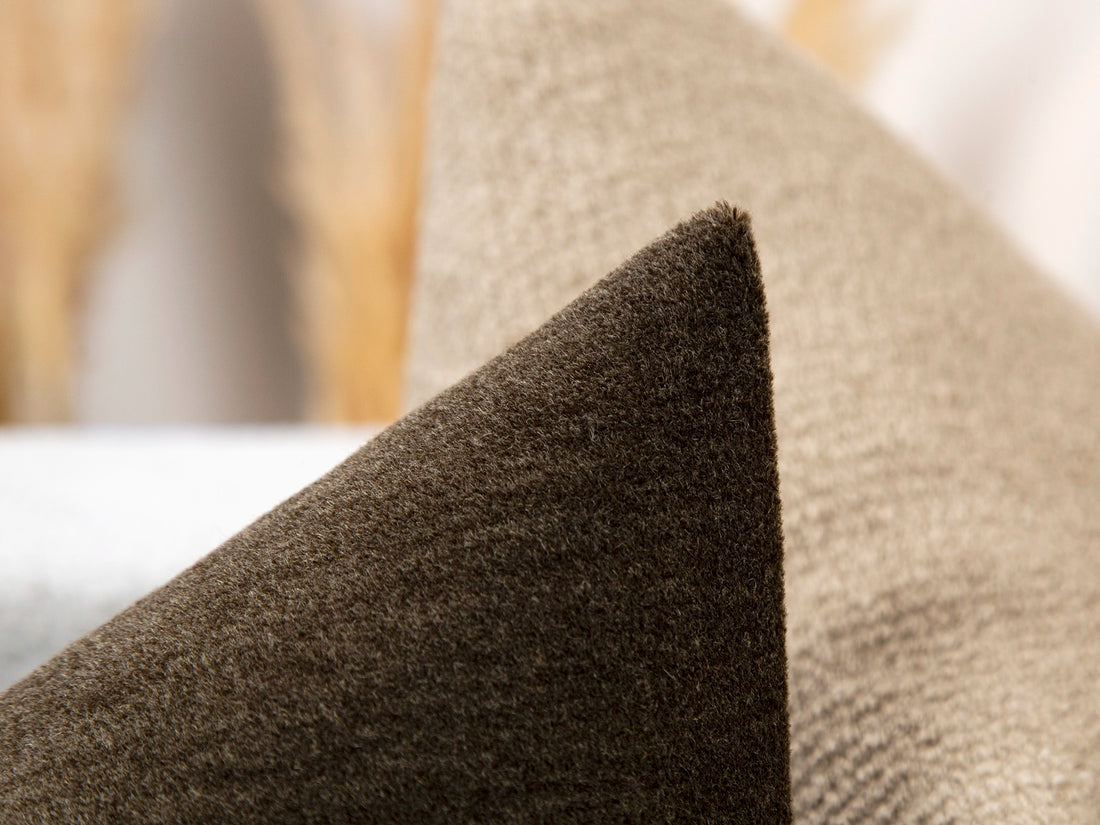 Deep Bark Mohair Velvet Pillow Cover