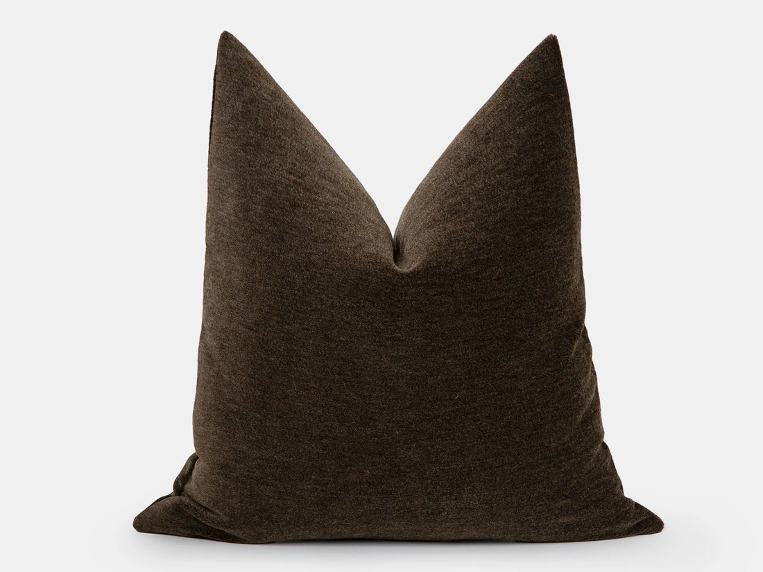 Deep Bark Mohair Velvet Pillow Cover