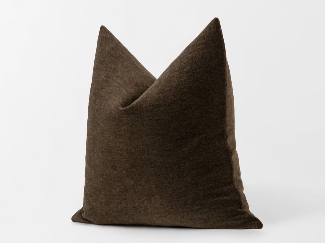 Deep Bark Mohair Velvet Pillow Cover