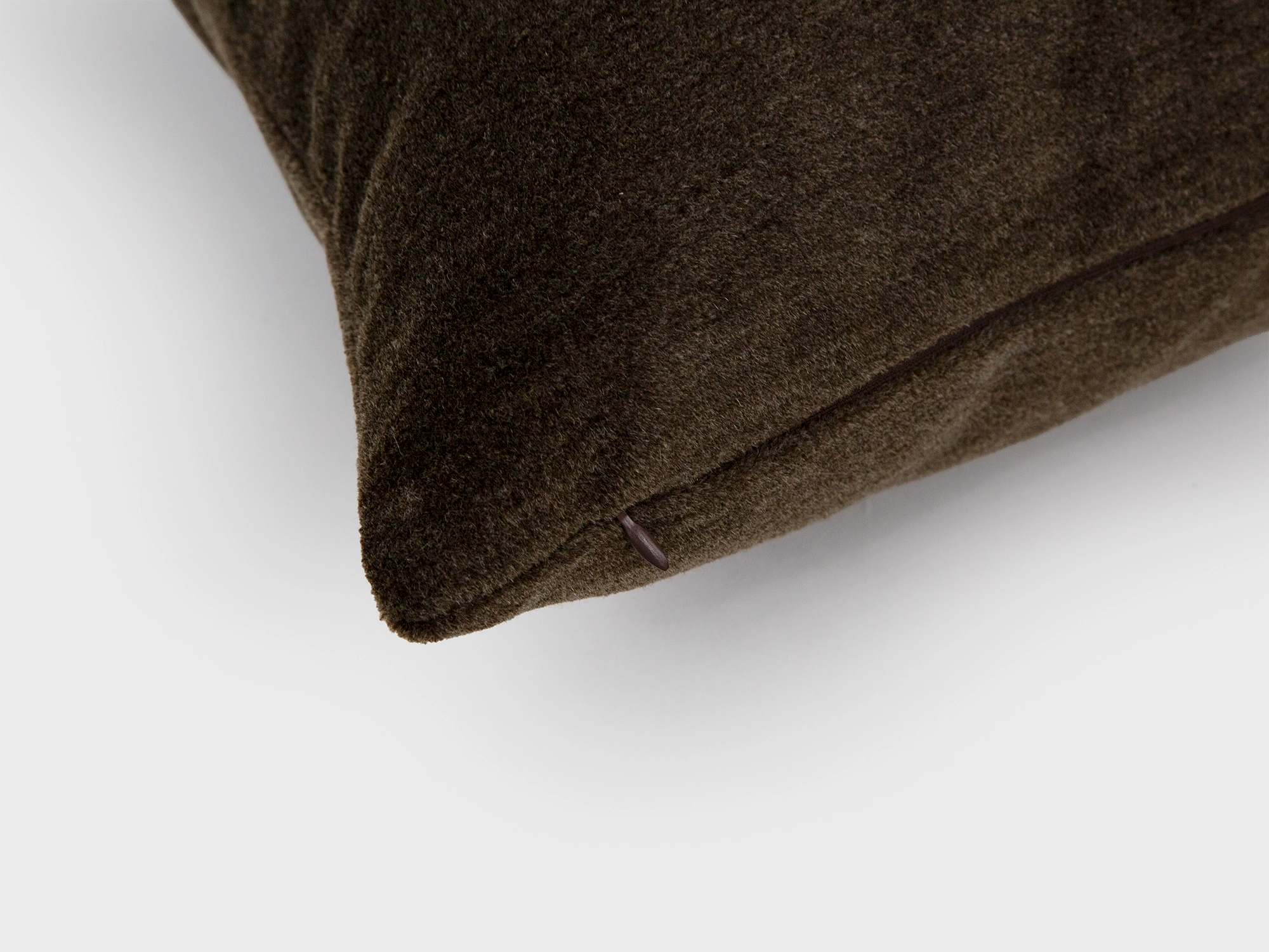 Deep Bark Mohair Velvet Pillow Cover