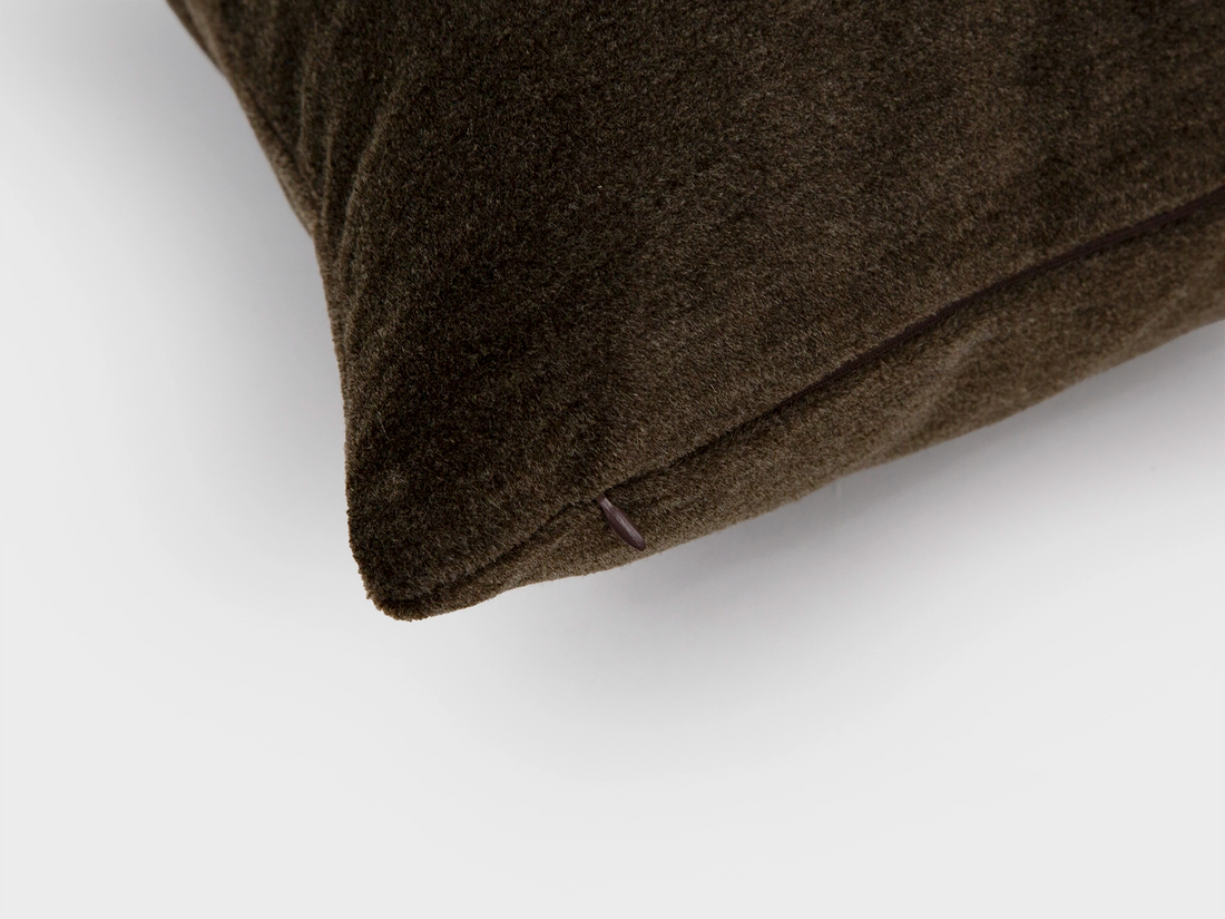 Deep Bark Mohair Velvet Pillow Cover