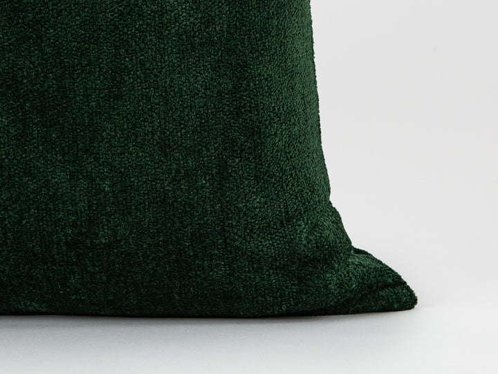 Deep Green Textured Pillow Cover