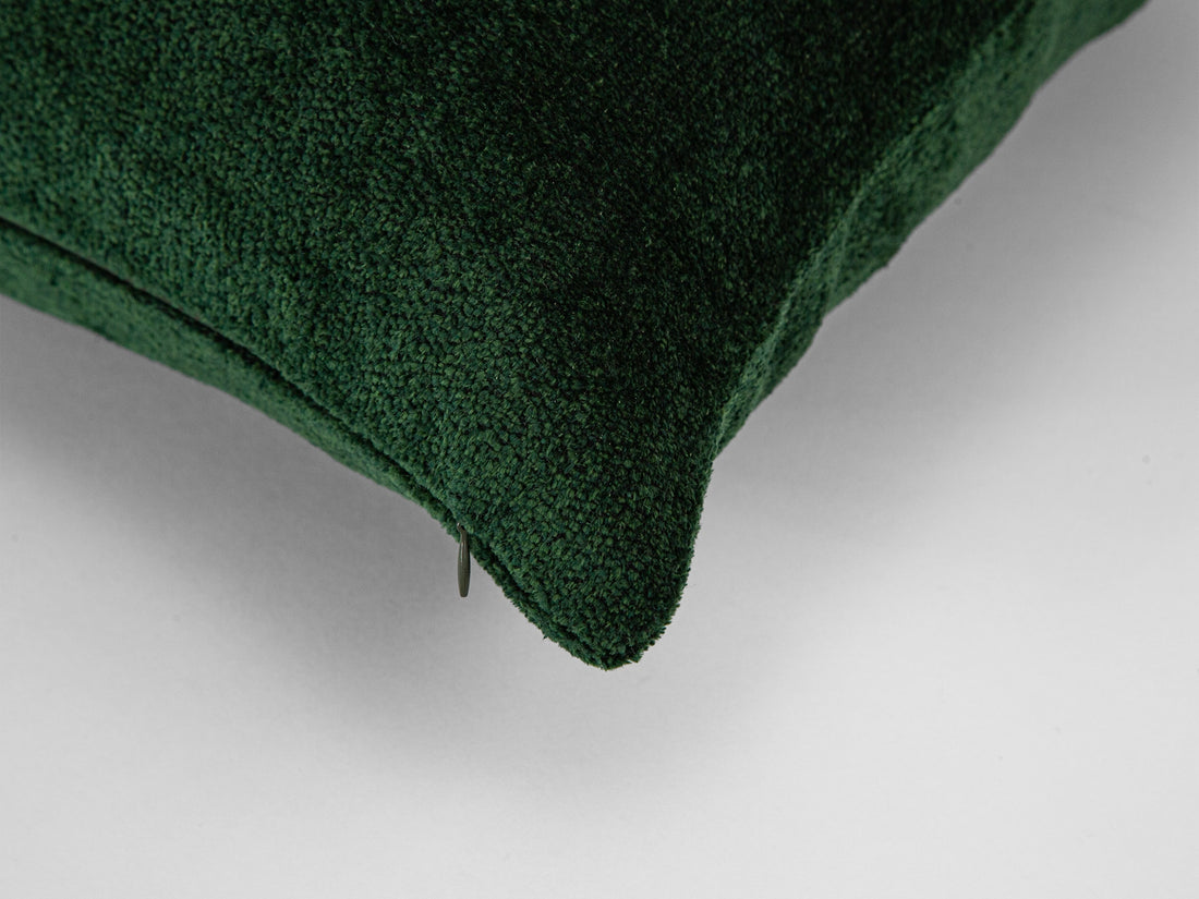 Deep Green Textured Pillow Cover