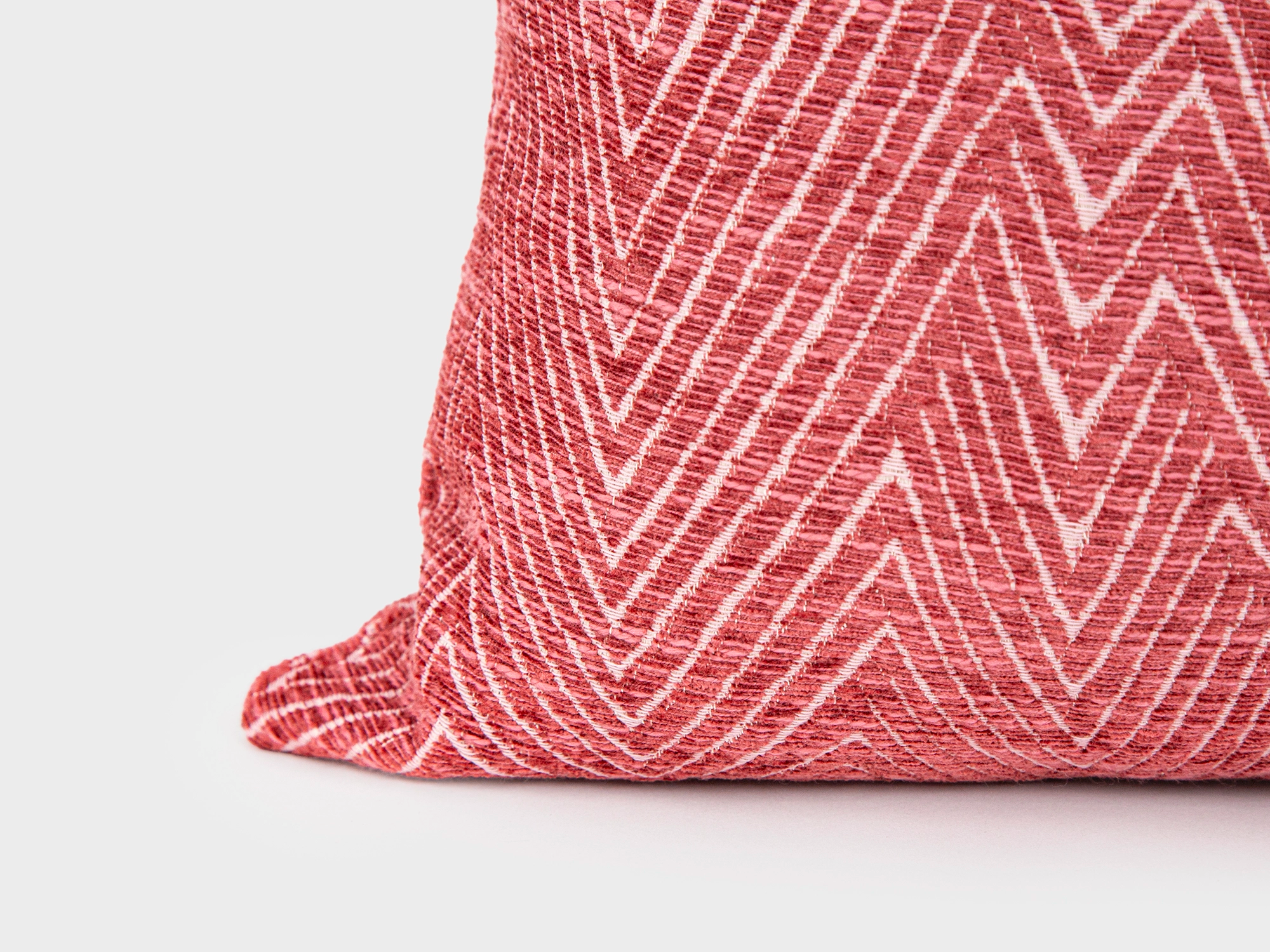 Deep Pink Chevron Textured Pillow Cover