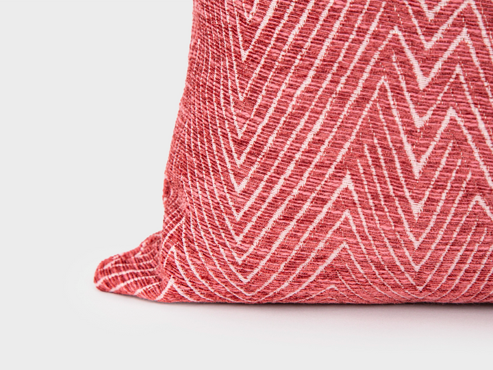 Deep Pink Chevron Textured Pillow Cover