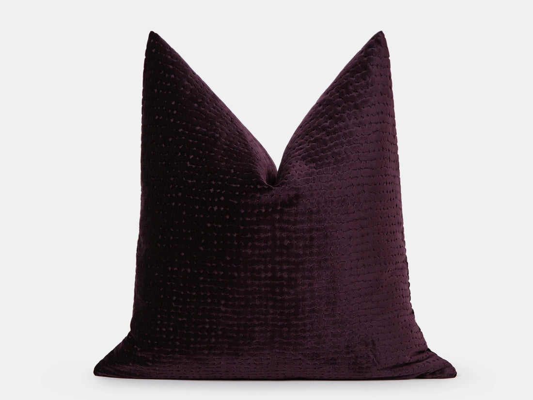 Deep Plum Cut Velvet Pillow Cover