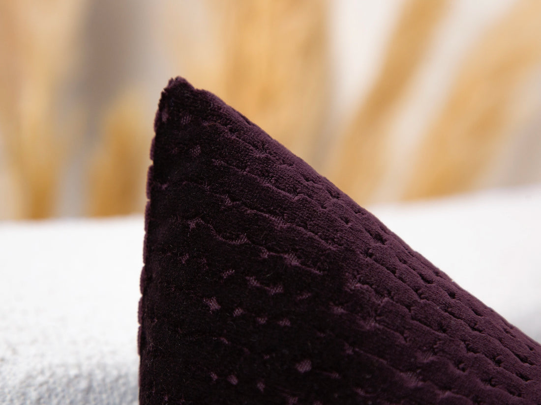 Deep Plum Cut Velvet Pillow Cover