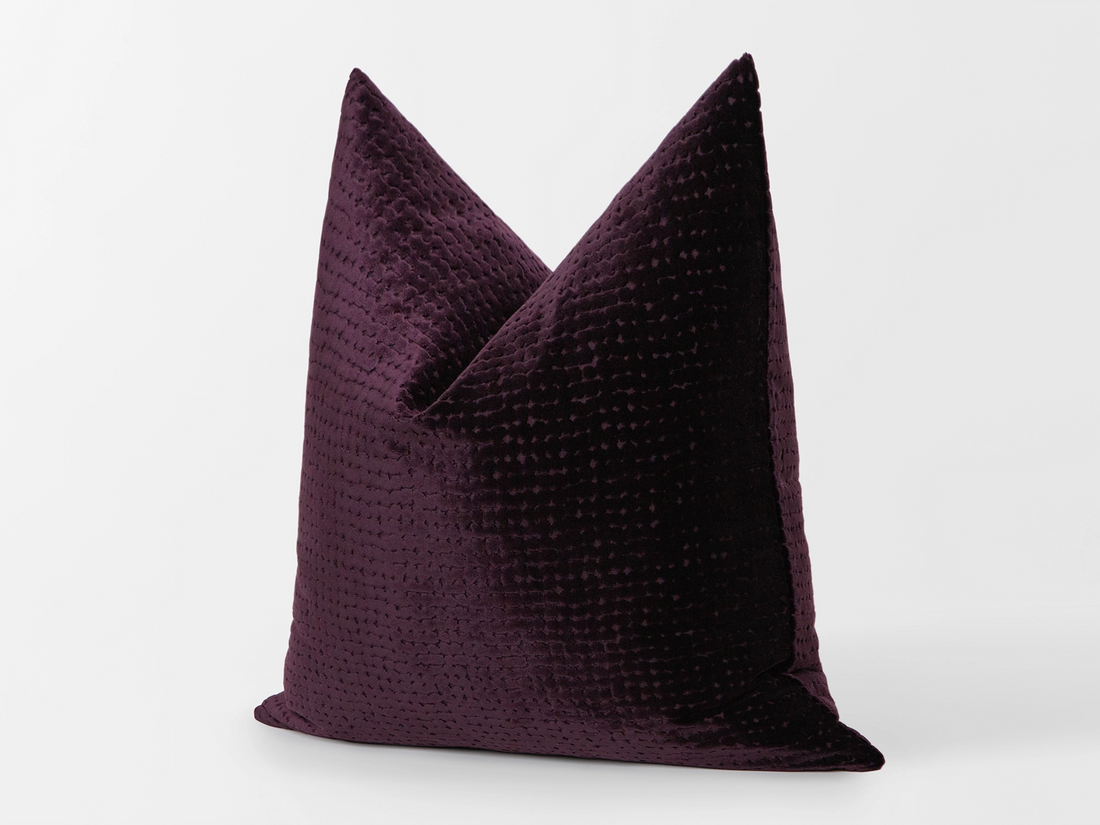 Deep Plum Cut Velvet Pillow Cover