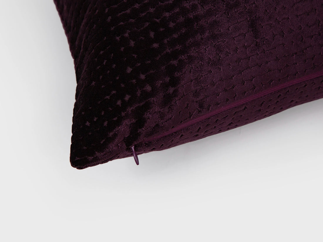 Deep Plum Cut Velvet Pillow Cover