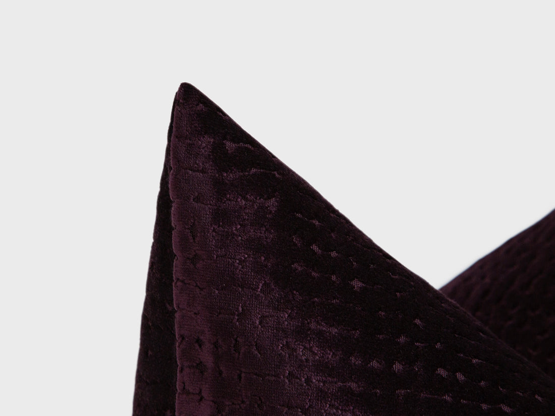 Deep Plum Cut Velvet Pillow Cover