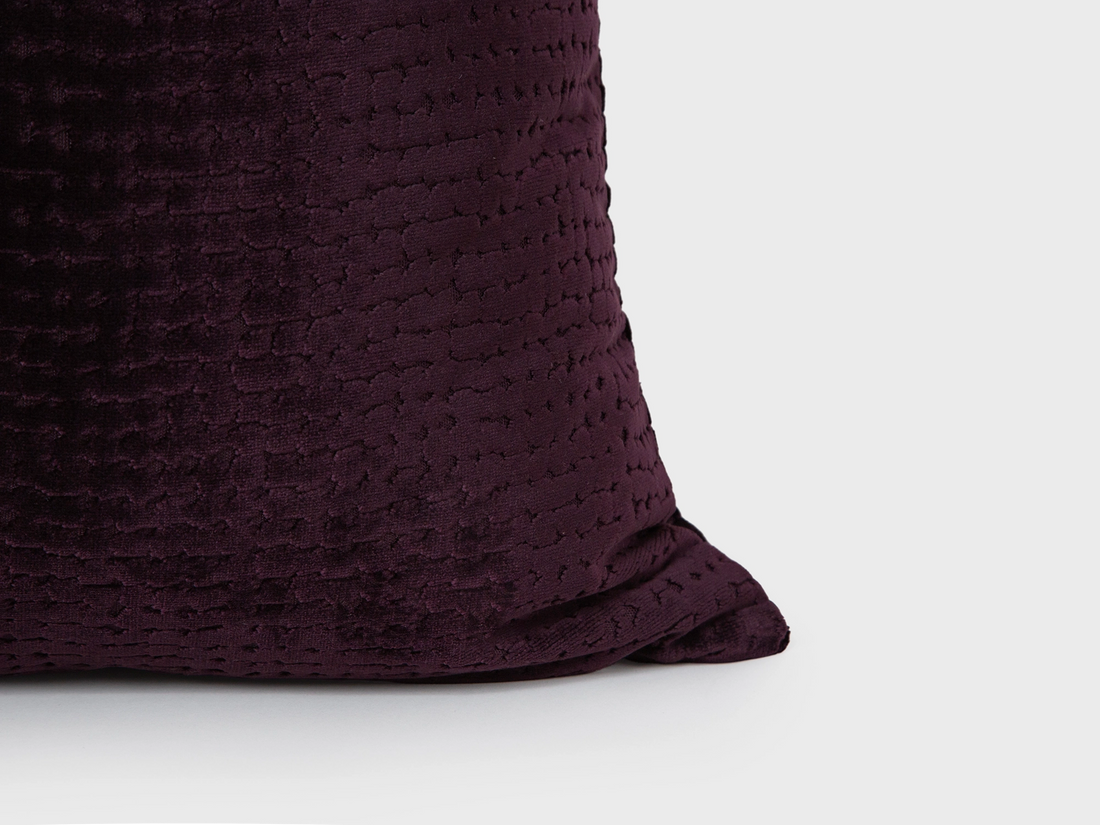 Deep Plum Cut Velvet Pillow Cover