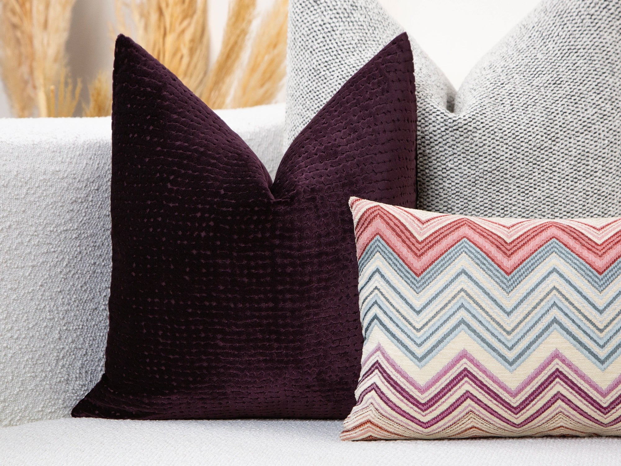 Deep Plum Cut Velvet Pillow Cover