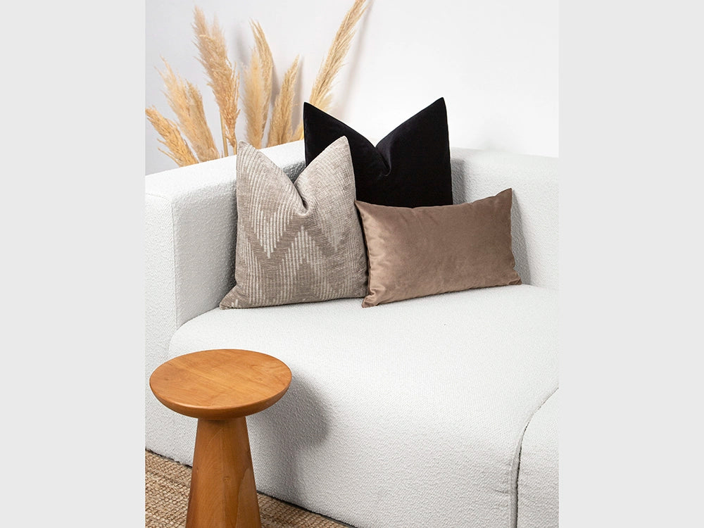 Beige Geometric Textured Pillow Cover