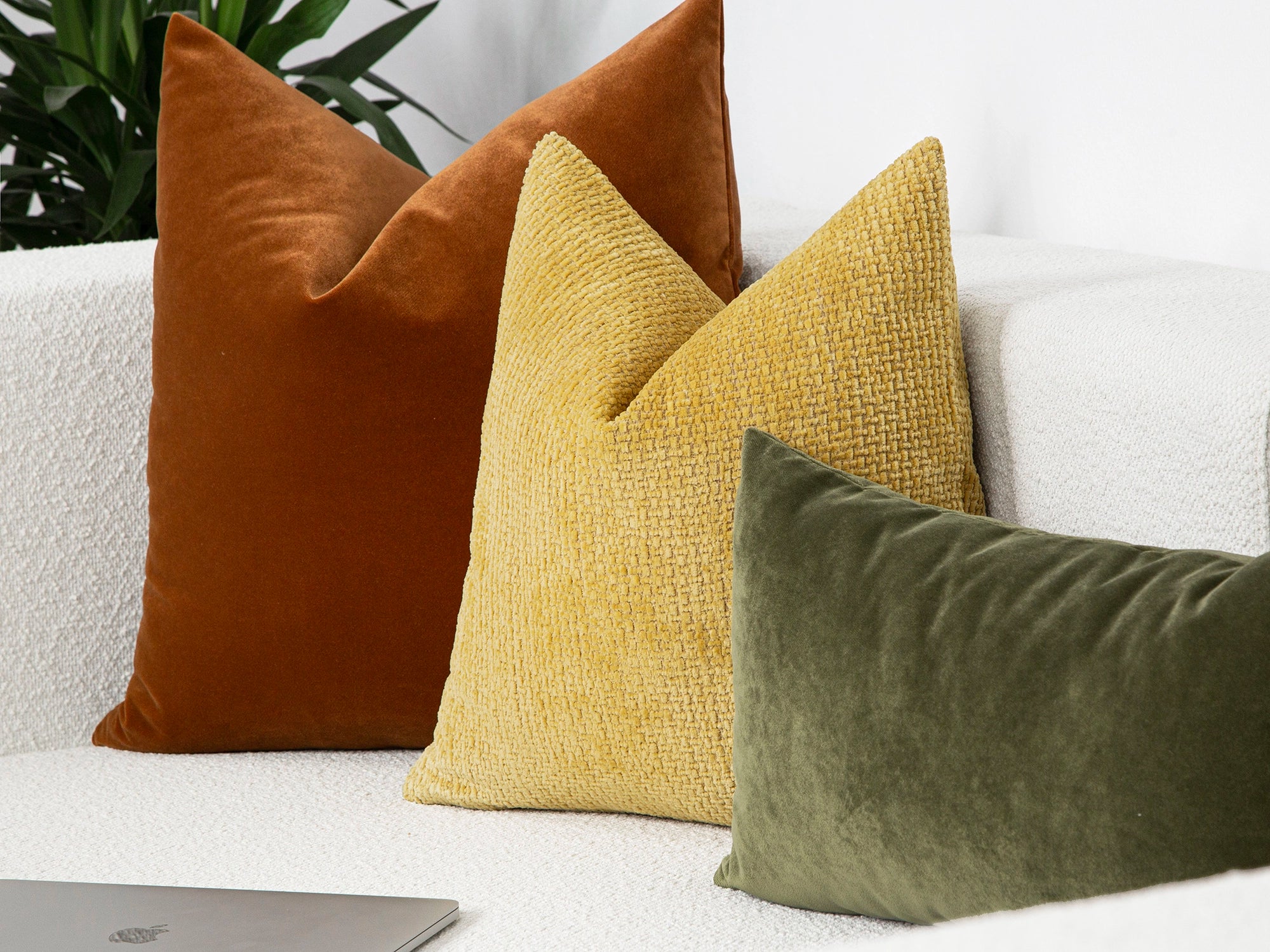 Yellow Boho Textured Pillow Cover