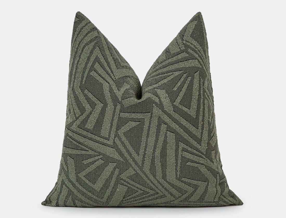 Green Arch Geo Textured Pillow Cover - District
