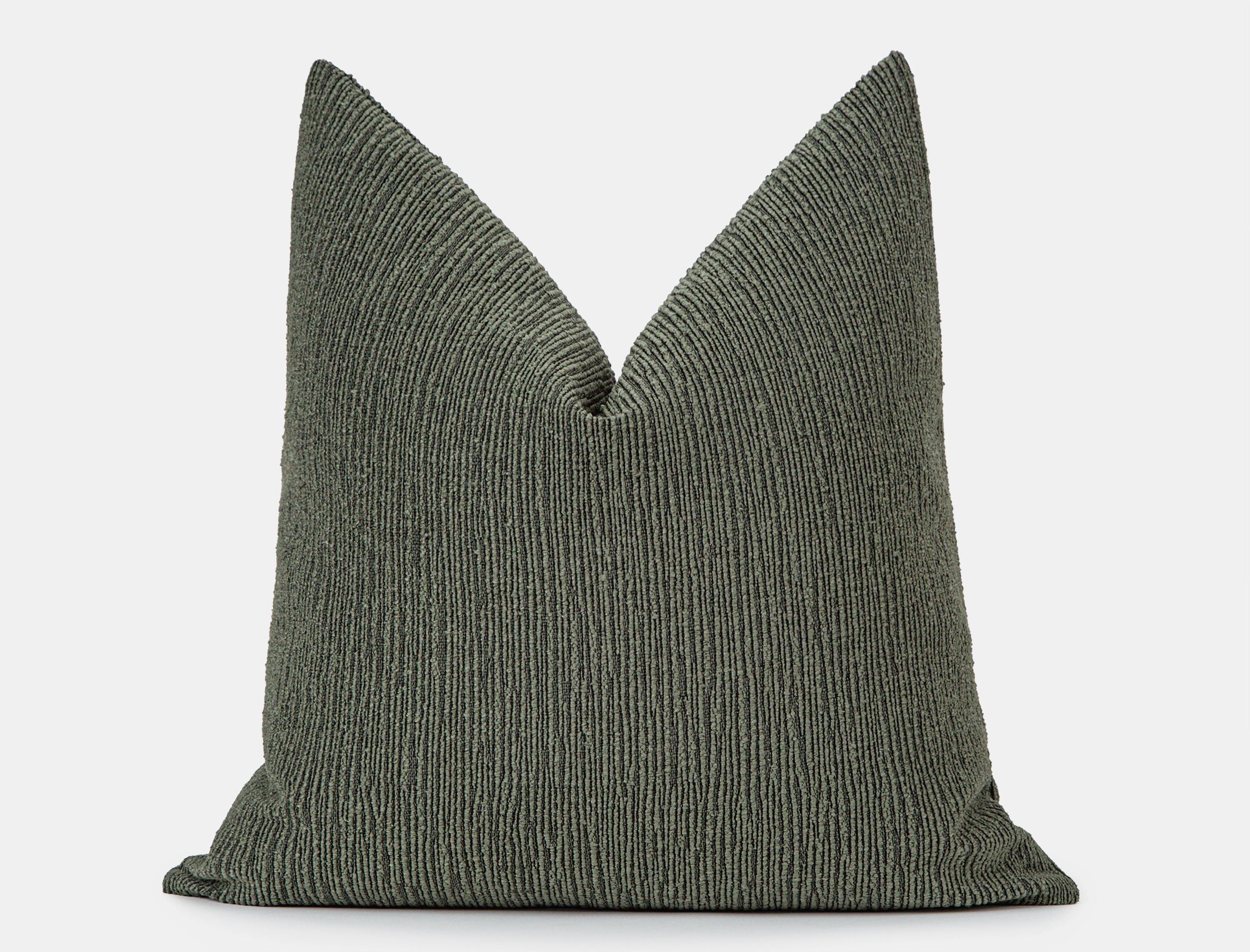 Green Linear Textured Pillow Cover - District
