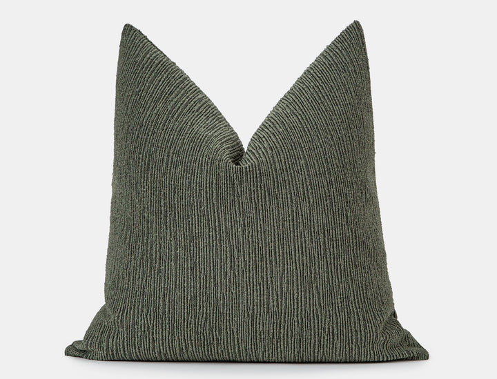 Green Linear Textured Pillow Cover - District
