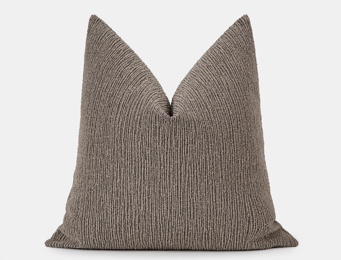 Taupe Linear Textured Pillow Cover - District
