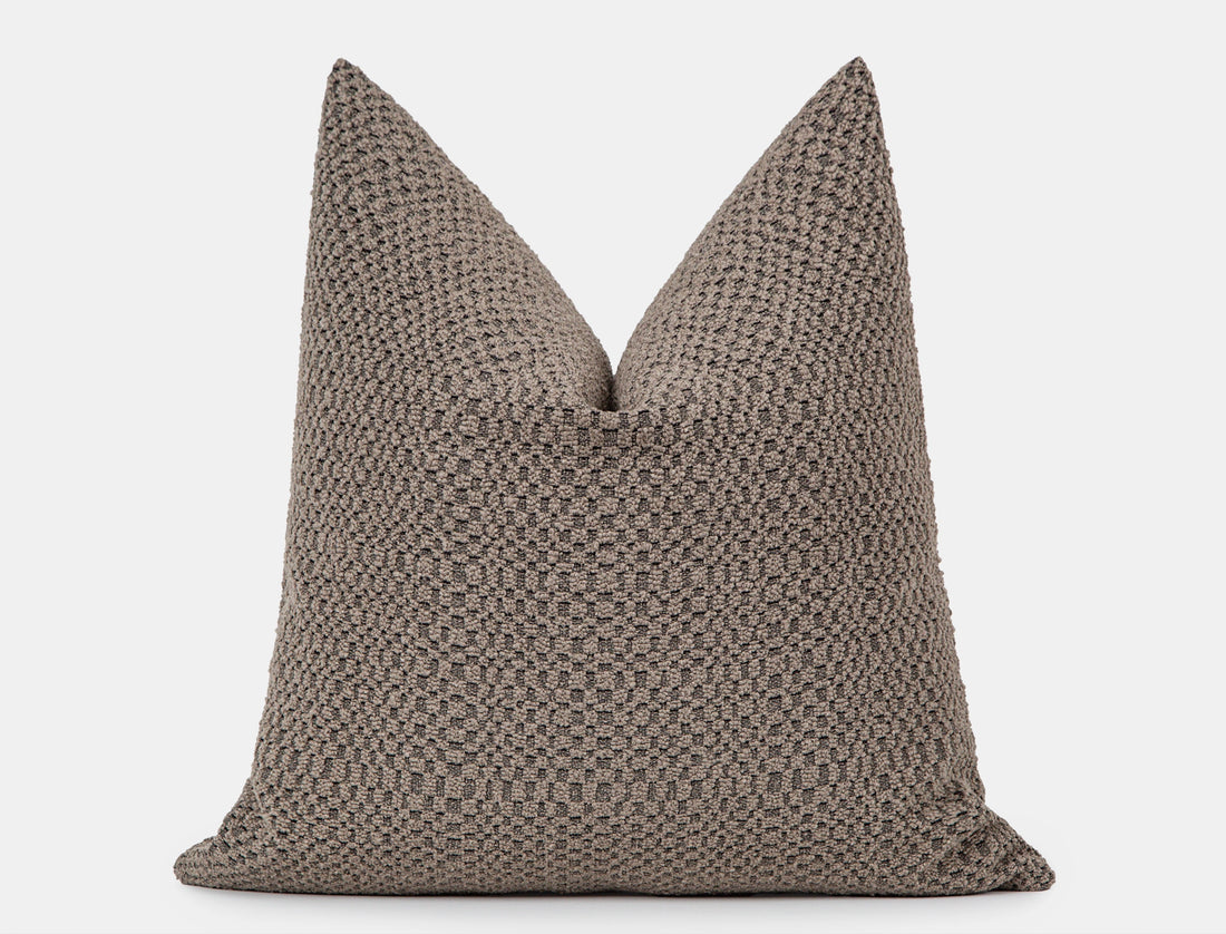 Taupe Tactile Textured Pillow Cover - District