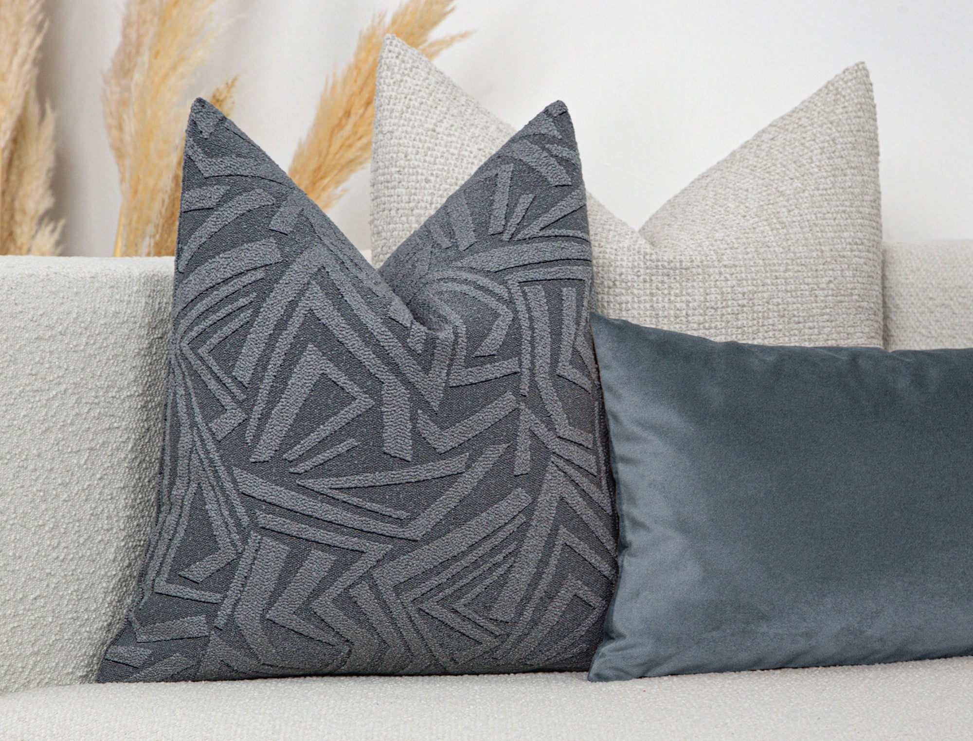 Dusty Blue Arch Geo Pillow Cover - District