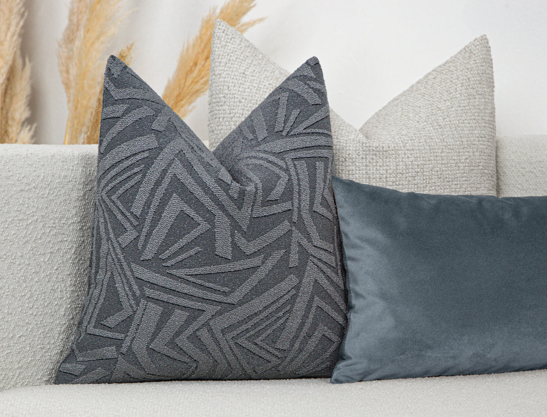 Dusty Blue Arch Geo Pillow Cover - District
