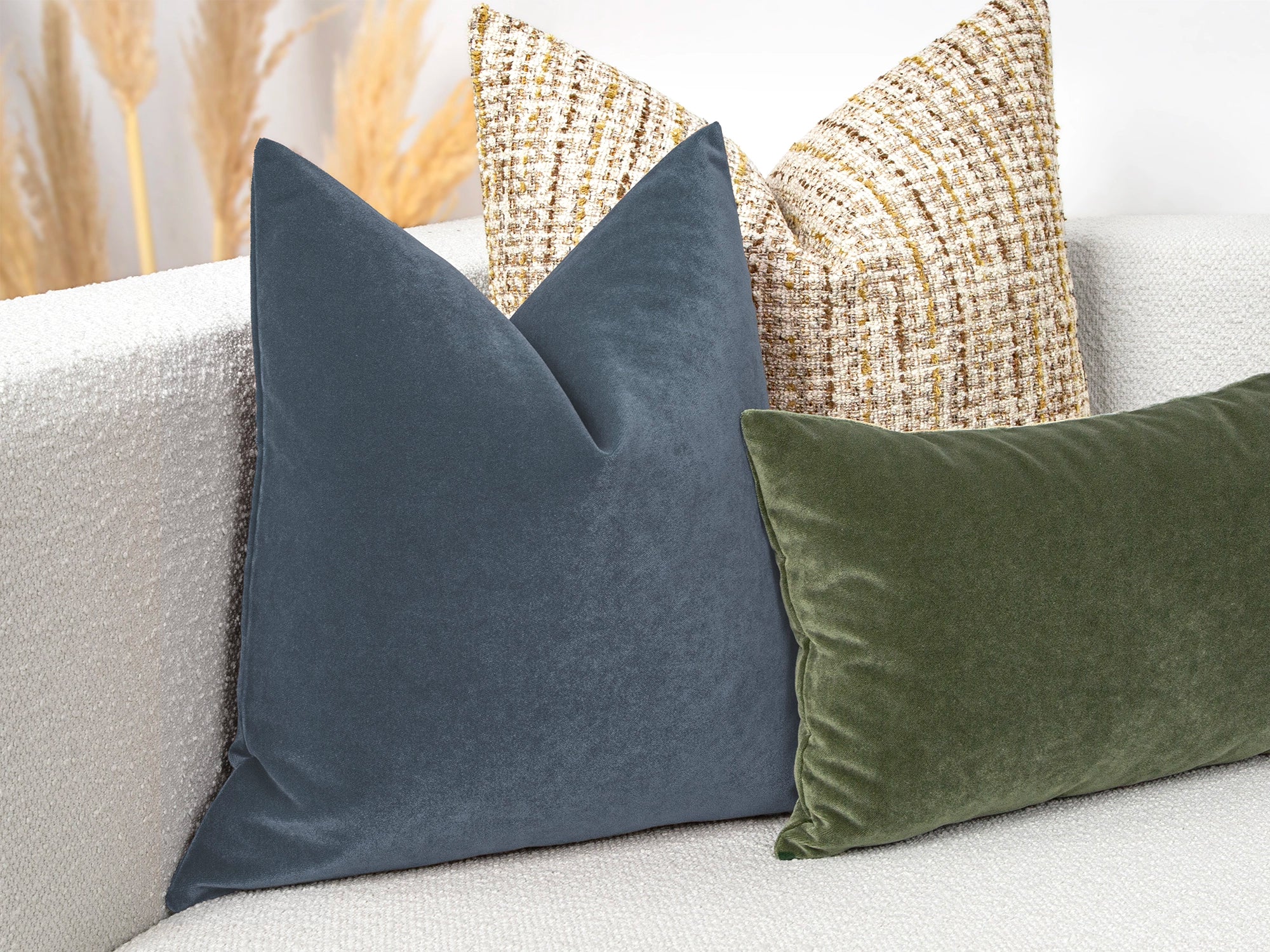 Dusty Blue Velvet Pillow Cover