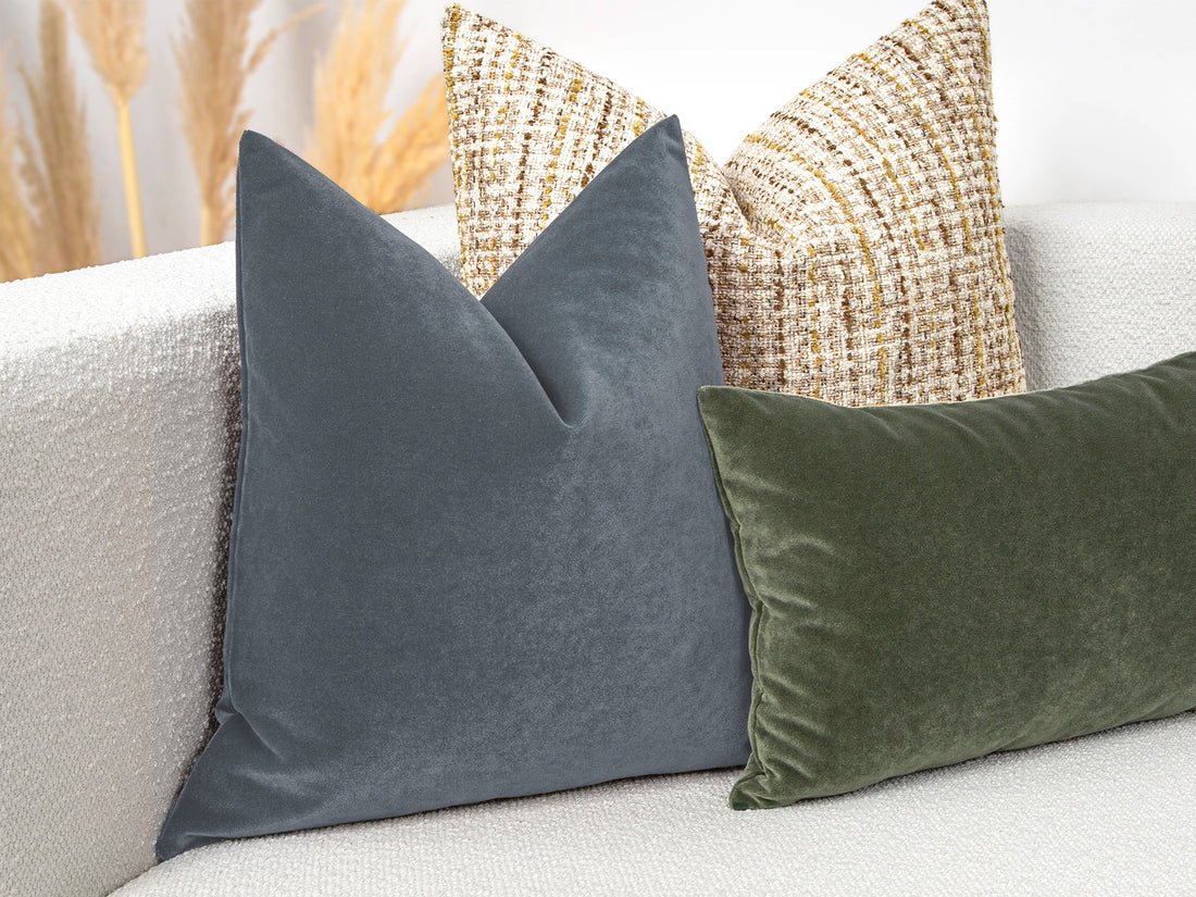 Dusty Blue Velvet Pillow Cover