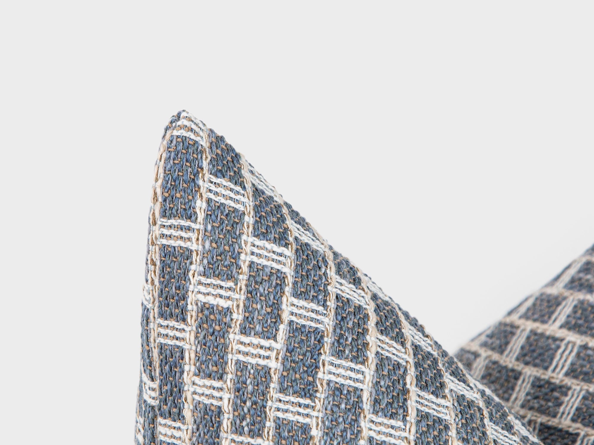 Dusty Blue Geometric Woven Pillow Cover