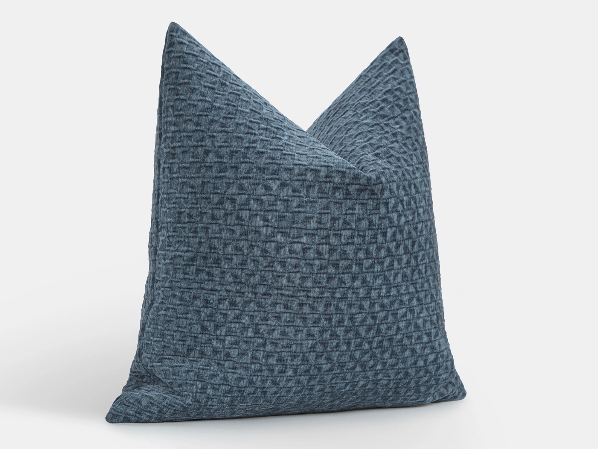 Dusty Blue Textured Lattice Pillow Cover – Relief