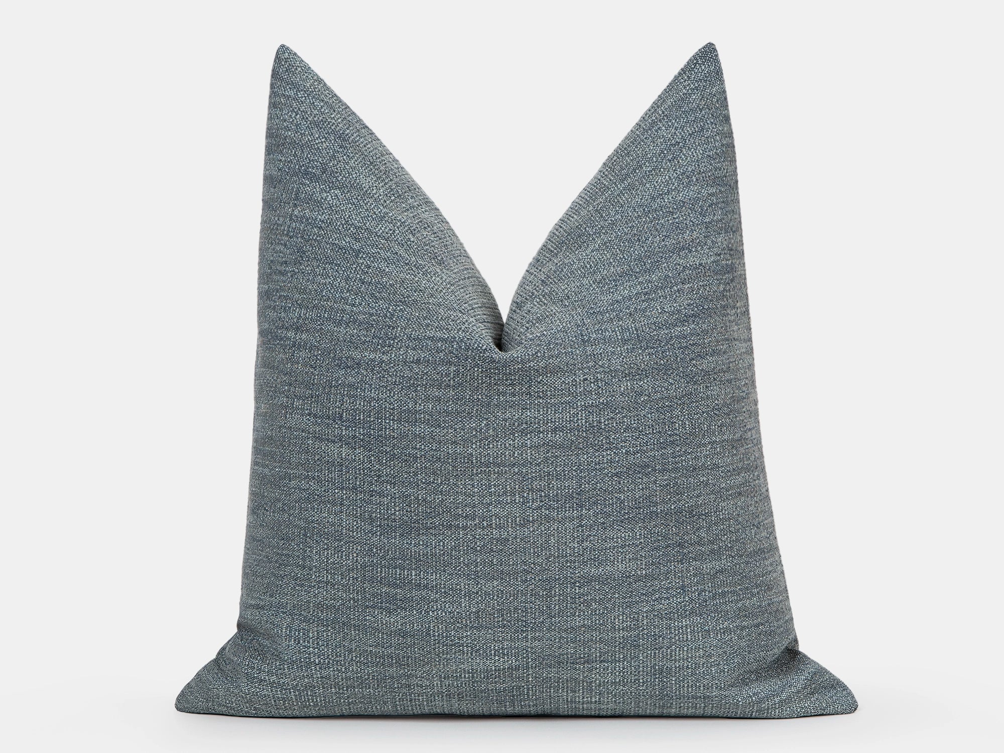 Dusty Blue Linen Woven Pillow Cover