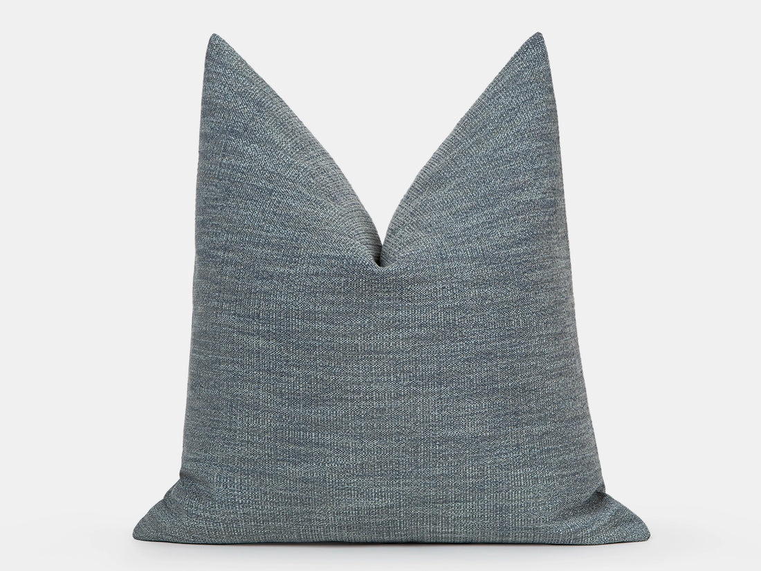 Dusty Blue Linen Woven Pillow Cover