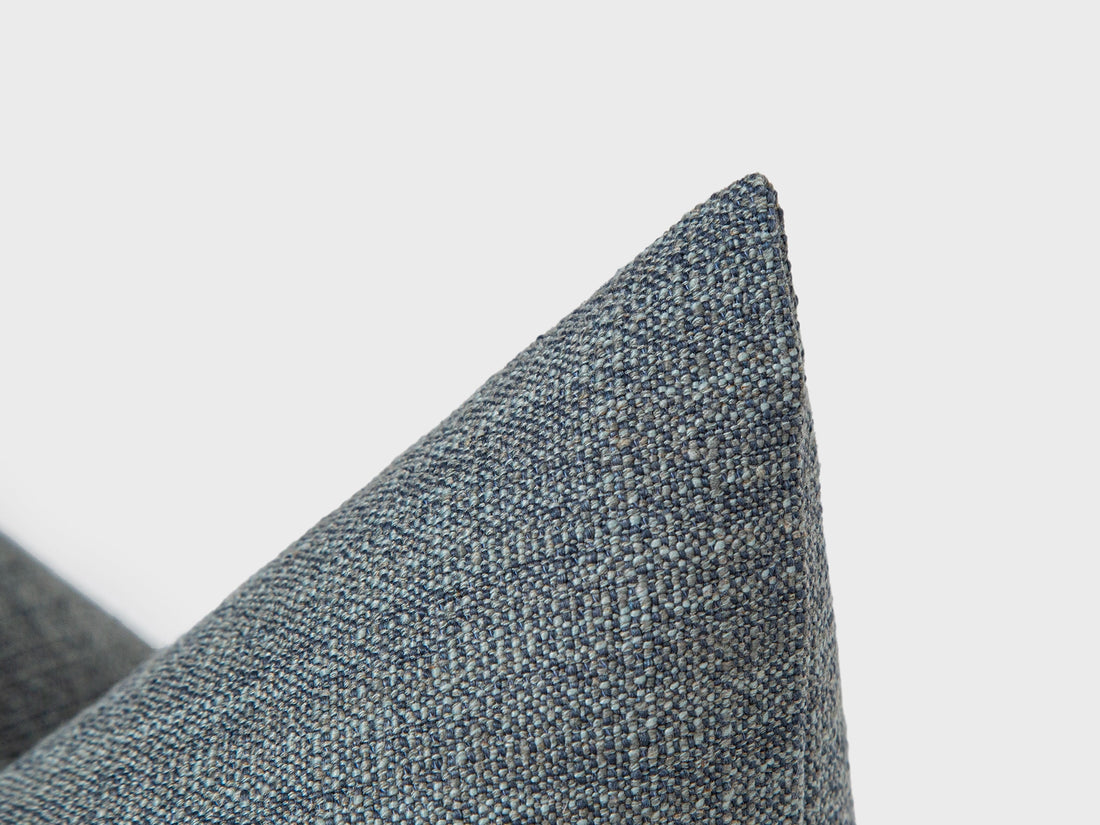 Dusty Blue Linen Woven Pillow Cover