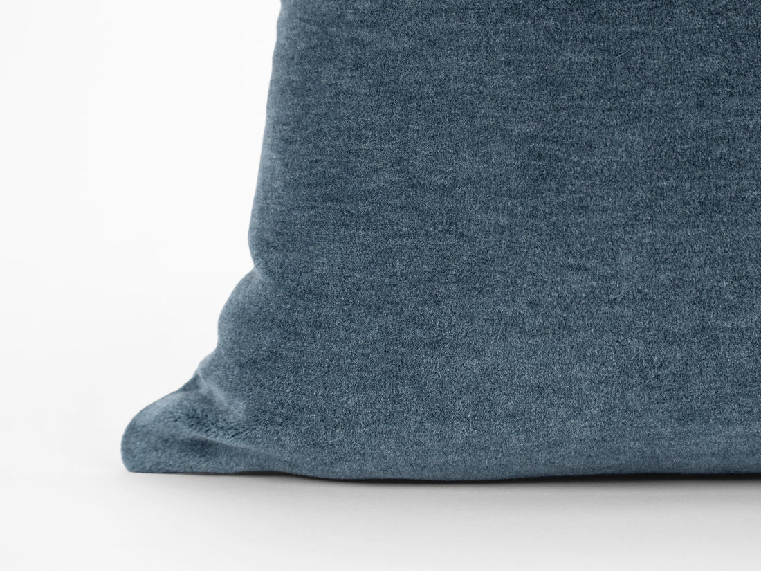 Dusty Blue Mohair Velvet Pillow Cover