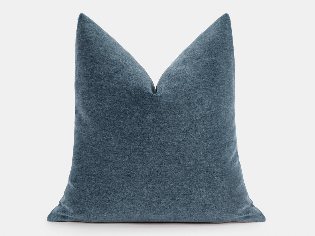 Dusty Blue Mohair Velvet Pillow Cover