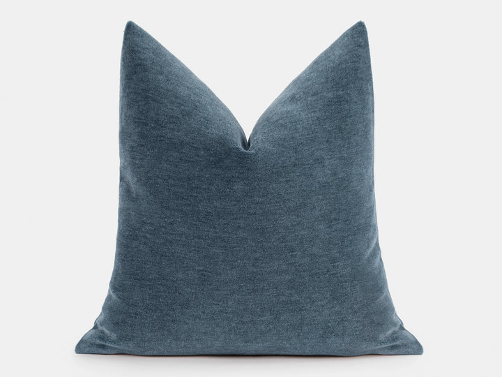 Dusty Blue Mohair Velvet Pillow Cover