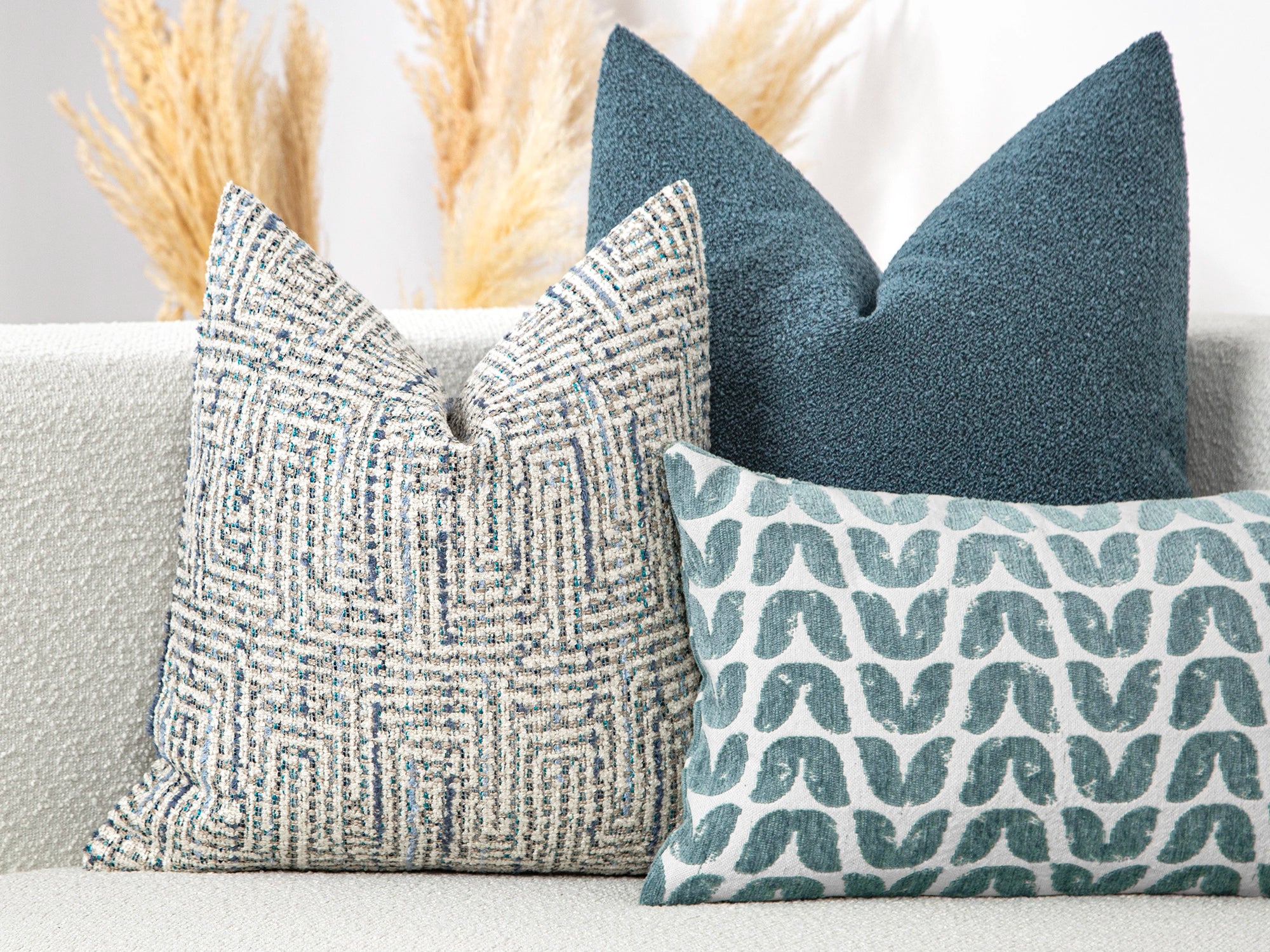 Dusty Blue Artisan Throw Pillow Cover