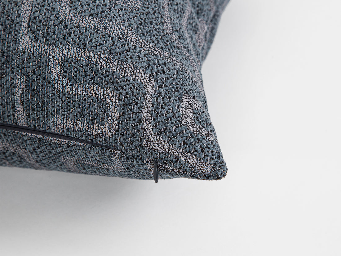 Dark Dutsy Blue Maze Pillow Cover - Tessera