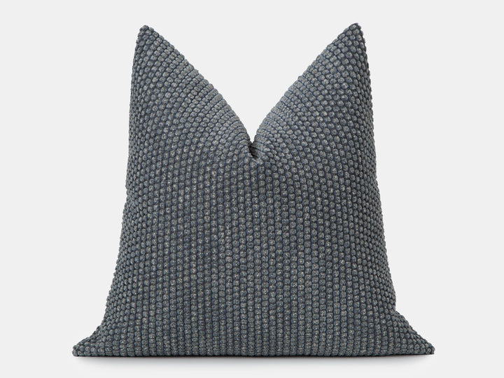 Dusty Blue Textured Dotted Pillow Cover
