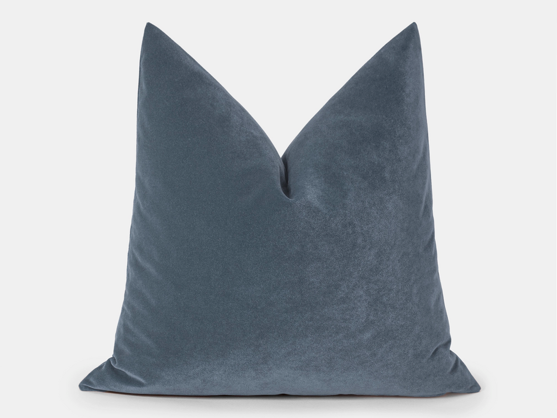 Dusty Blue Velvet Pillow Cover