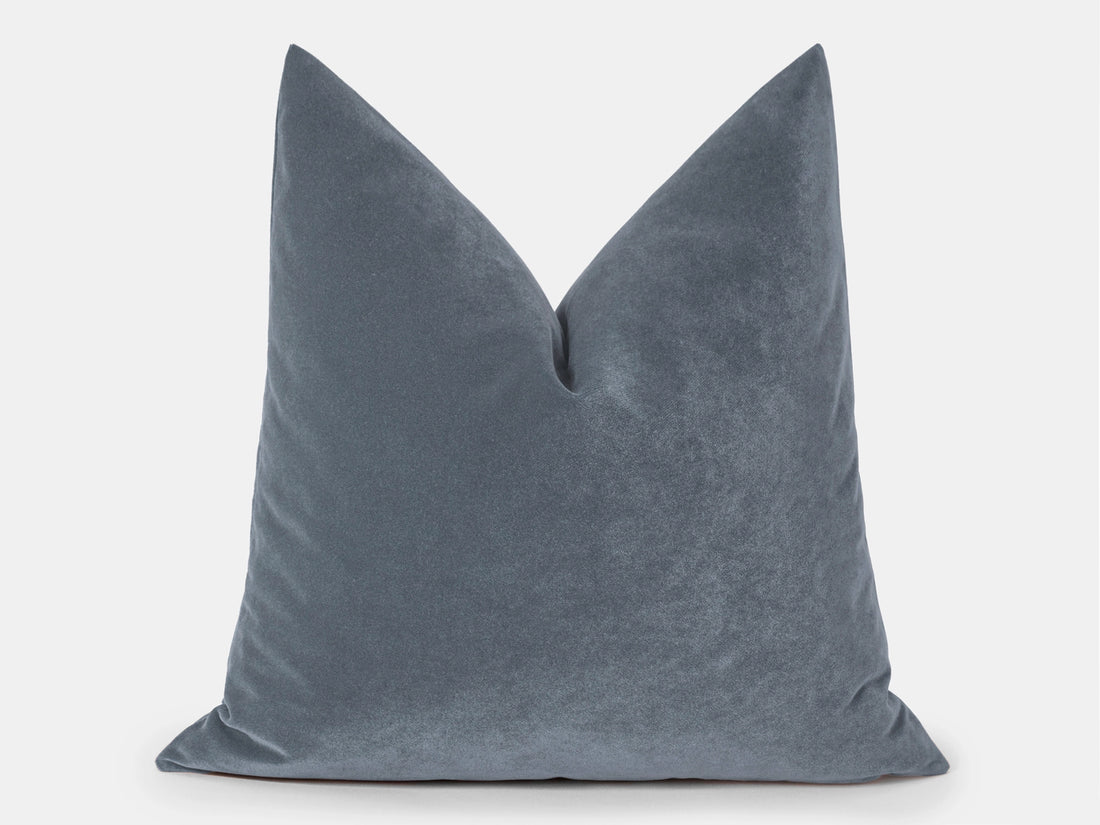 Dusty Blue Velvet Pillow Cover