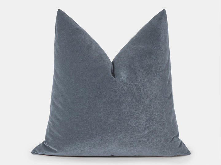 Dusty Blue Velvet Pillow Cover